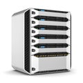 Modern server rack. 3d render