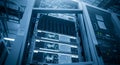 Modern Server Rack in Data Center Providing Digital Information Technology Royalty Free Stock Photo