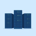 Modern Server Rack in a High-Tech Data Center