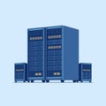 Modern Server Rack in a High-Tech Data Center