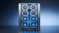 Server Rack with Cooling Fans, Data Center Hardware Royalty Free Stock Photo