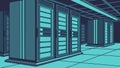 Modern Server Room Architecture, Efficient Data Processing Hub, vector design Generative AI Royalty Free Stock Photo