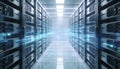 Modern server room data center for cloud computing artificial intelligence and database infrastructure Royalty Free Stock Photo