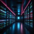 Modern server room data center interior. Modern Data Server Centre Royalty Free Stock Photo