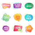 Modern set of abstract Sale banners. Template dynamic bubbles of flash special offer, discount for web design, brochure, print