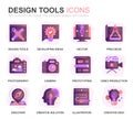 Modern Set Design Tools Gradient Flat Icons for Website and Mobile Apps. Contains such Icons as Creative, Developing Royalty Free Stock Photo