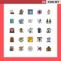 Modern Set of 25 Filled line Flat Colors and symbols such as global, website, bag, text, interface