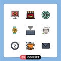 Modern Set of 9 Filledline Flat Colors and symbols such as android, time, biochemistry, smart watch, laboratory Royalty Free Stock Photo