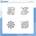 Modern Set of 4 Filledline Flat Colors and symbols such as audit, chain, building, user, game