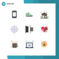 Stock Vector Icon Pack of 9 Line Signs and Symbols for horizontal, technology, house, location, wifi