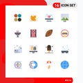 Modern Set of 16 Flat Colors Pictograph of photo editing, image editing, leaf, altering image, egg