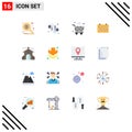 Modern Set of 16 Flat Colors and symbols such as celebration, year, internet, mounth, calendar