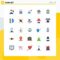 Modern Set of 25 Flat Colors and symbols such as email, delete, sim, delete, user