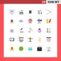 Modern Set of 25 Flat Colors and symbols such as file, tool, image, drawing, delete