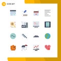 Modern Set of 16 Flat Colors and symbols such as find, text, screw, left, valentines