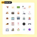 Modern Set of 25 Flat Colors and symbols such as hardware, devices, hand, cord, sport