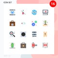 Modern Set of 16 Flat Colors and symbols such as investment, process, internet, creative, computer