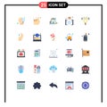 Modern Set of 25 Flat Colors and symbols such as online, finance, belive, box, building