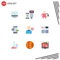 Modern Set of 9 Flat Colors and symbols such as up, promotion, people, megaphone, marketing