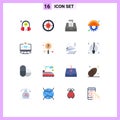 Modern Set of 16 Flat Colors and symbols such as user, line, soldier, cutter, mailbox