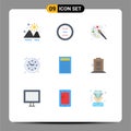 Modern Set of 9 Flat Colors and symbols such as watch, living, interface, home, hobbies