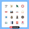 Modern Set of 16 Flat Colors and symbols such as yacht, speed, bangladesh, boat, basic