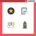 Modern Set of 4 Flat Icons and symbols such as badge, balloon, insignia, connection, heart