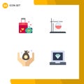 Modern Set of 4 Flat Icons and symbols such as briefcase, money, wedding, rehydration, coding