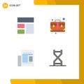 Modern Set of 4 Flat Icons and symbols such as collage, newspaper, layout, business, read Royalty Free Stock Photo