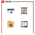 Modern Set of 4 Flat Icons and symbols such as finance, mobile, frame, files, payments
