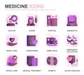 Modern Set Healthcare and Medicine Gradient Flat Icons for Website and Mobile Apps. Contains such Icons as Doctor Royalty Free Stock Photo