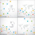 Modern set of infographic network vector template . Can be used for workflow layout, diagram, chart, web design Royalty Free Stock Photo