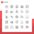 Modern Set of 25 Lines Pictograph of coding, graphic, web lock, digital graphic, picture