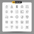 Modern Set of 25 Lines and symbols such as game, healthcare, presentation, medical, sport