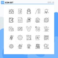 Modern Set of 25 Lines and symbols such as kindergarten, baby, file, suit, spaceman