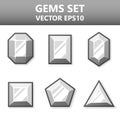 Modern set of silver gems for website or mobile application. Bright and stylish elements for you design.