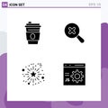 Modern Set of Solid Glyphs Pictograph of beverage, thanks day, in, celebrate, coding