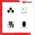 Modern Set of 4 Solid Glyphs Pictograph of bloon, navigation, unstructure, scince, route