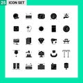 Modern Set of 25 Solid Glyphs Pictograph of hydro, electrical, printing, songs, music