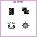 Modern Set of Solid Glyphs Pictograph of mobile, clean, wifi, help, sweep
