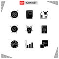 Modern Set of 9 Solid Glyphs Pictograph of reindeer, arctic, business intelligence, alpine, leaf