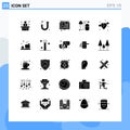Modern Set of 25 Solid Glyphs Pictograph of sic, broken, items, break, mouse