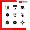 Modern Set of 9 Solid Glyphs Pictograph of valentine, germ, planet, experiment, biology