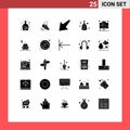 Modern Set of 25 Solid Glyphs and symbols such as seo, development, running, clean, cleaning