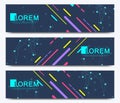 Modern set of vector banner. Abstract flat shapes vector trendy colors backgrounds set. Colored of molecule background