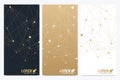 Modern set of vector flyers. Geometric abstract presentation. Molecule and communication Royalty Free Stock Photo