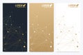 Modern set of vector flyers. Geometric abstract presentation. Molecule and communication Royalty Free Stock Photo