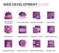 Modern Set Web Disign and Development Gradient Flat Icons for Website and Mobile Apps. Contains such Icons as Coding Royalty Free Stock Photo