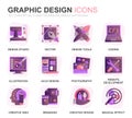 Modern Set Web and Graphic Design Gradient Flat Icons for Website and Mobile Apps. Contains such Icons as Studio Royalty Free Stock Photo