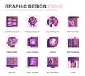 Modern Set Web and Graphic Design Gradient Flat Icons for Website and Mobile Apps. Contains such Icons as Studio Royalty Free Stock Photo